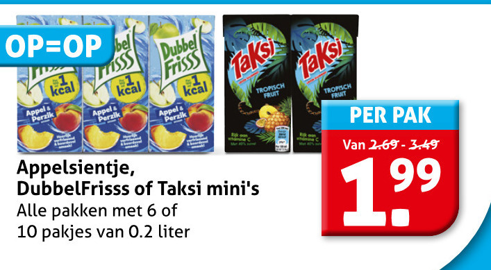 Taksi   fruitdrank folder aanbieding bij  Hoogvliet - details
