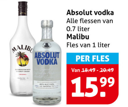 Malibu   likeur, wodka folder aanbieding bij  Hoogvliet - details