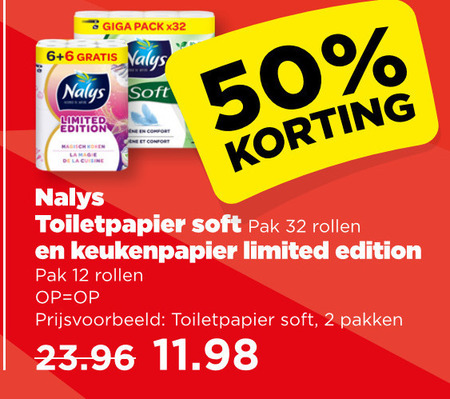Nalys   toiletpapier, keukenpapier folder aanbieding bij  Plus - details