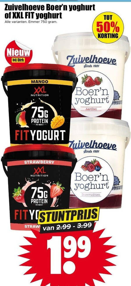 Zuivelhoeve   vruchtenyoghurt folder aanbieding bij  Dirk - details