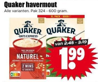 Quaker   havermout folder aanbieding bij  Dirk - details