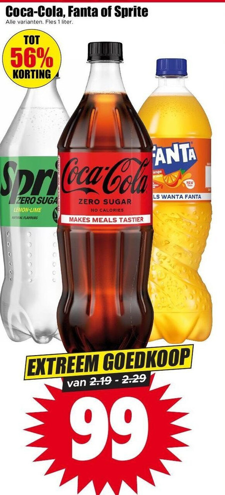 Sprite   frisdrank, cola folder aanbieding bij  Dirk - details