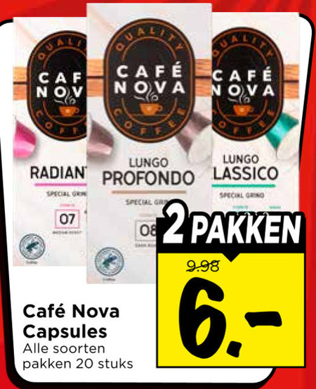 Cafe Nova   koffiecups folder aanbieding bij  Vomar - details