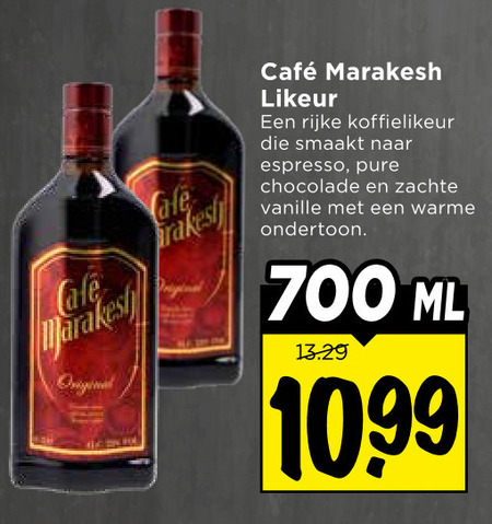 Cafe Marakesh   likeur folder aanbieding bij  Vomar - details
