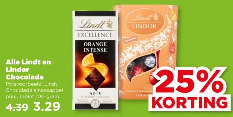 Lindt   chocolade folder aanbieding bij  Plus - details