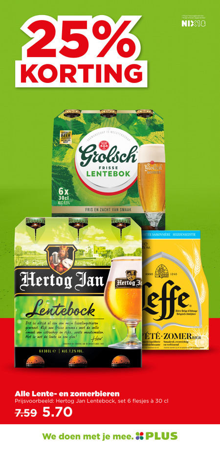 Grolsch   lentebokbier folder aanbieding bij  Plus - details