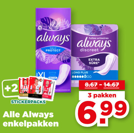 Always   inlegkruisjes, maandverband folder aanbieding bij  Plus - details