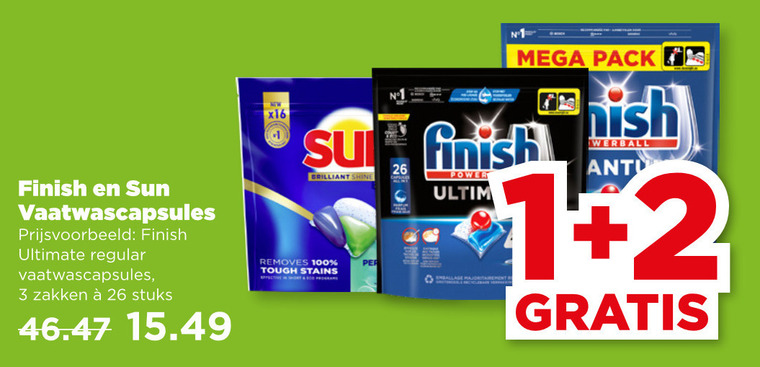 Finish   vaatwasmiddel folder aanbieding bij  Plus - details