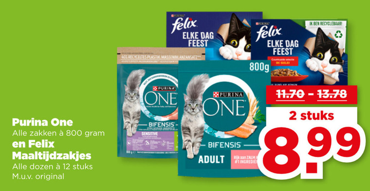 One   kattenvoer folder aanbieding bij  Plus - details