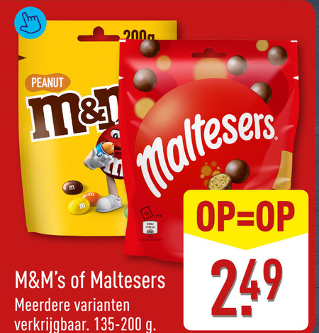 M en Ms   chocolade, chocoladepindas folder aanbieding bij  Aldi - details