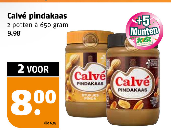 Calve   pindakaas folder aanbieding bij  Poiesz - details