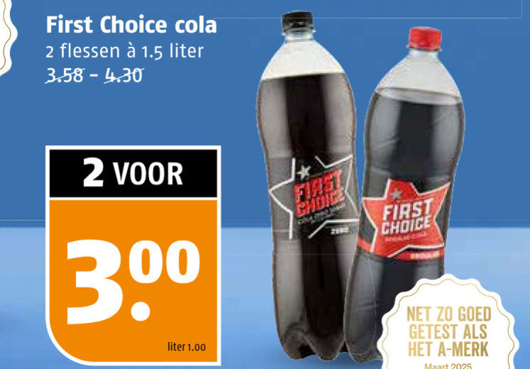 First Choice   cola folder aanbieding bij  Poiesz - details