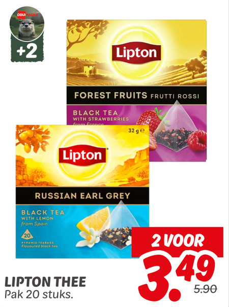 Lipton   thee folder aanbieding bij  Dekamarkt - details