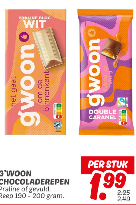 Gwoon   chocolade folder aanbieding bij  Dekamarkt - details