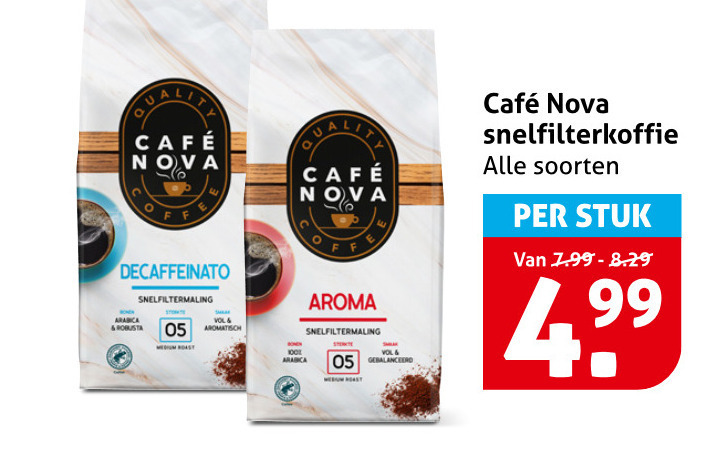 Cafe Nova   koffie folder aanbieding bij  Hoogvliet - details