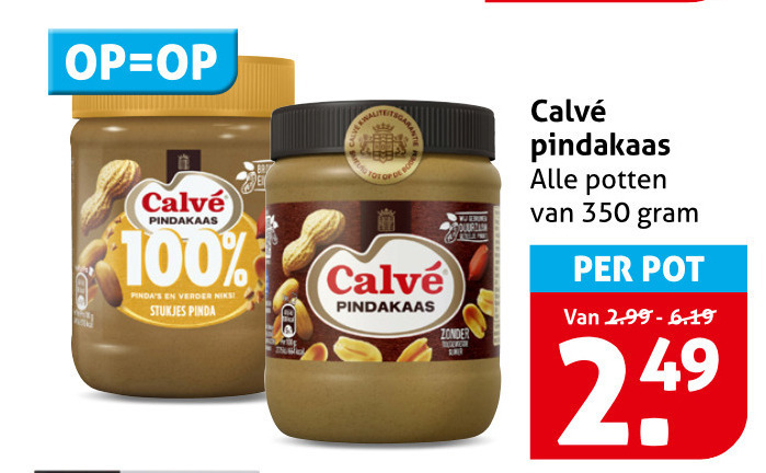 Calve   pindakaas folder aanbieding bij  Hoogvliet - details