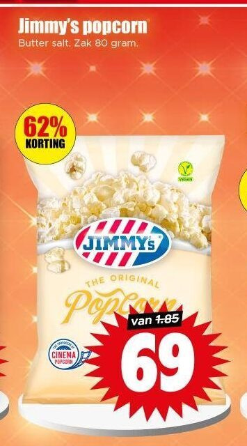 jimmys   popcorn folder aanbieding bij  Dirk - details