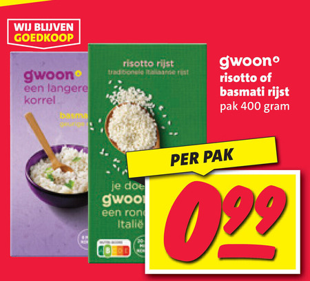 Gwoon   risotto, rijst folder aanbieding bij  Nettorama - details