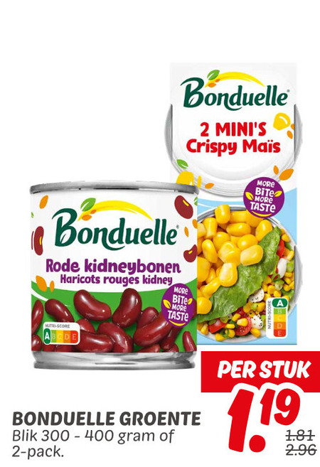 Bonduelle   groenteconserven folder aanbieding bij  Dekamarkt - details