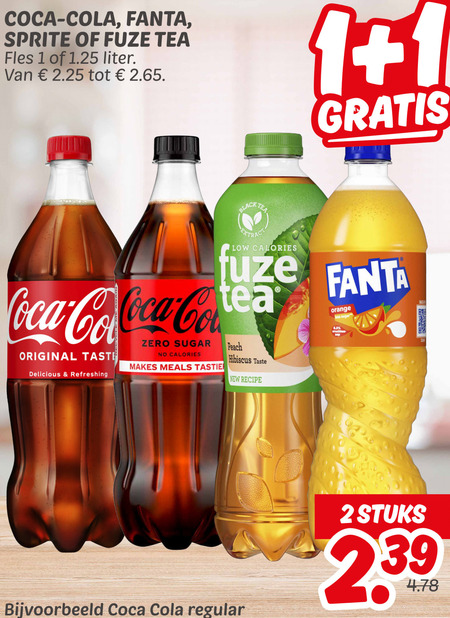 Fanta   frisdrank, ice tea folder aanbieding bij  Dekamarkt - details