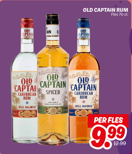 Old Captain   rum folder aanbieding bij  Dekamarkt - details