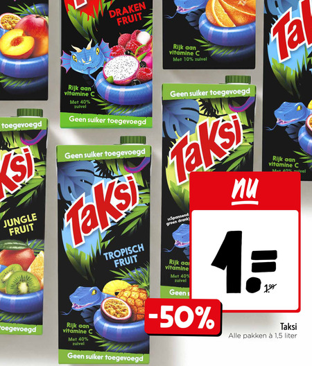 Taksi   fruitdrank folder aanbieding bij  Jumbo - details