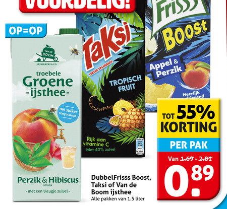 Van de Boom   ice tea, fruitdrank folder aanbieding bij  Hoogvliet - details