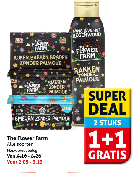 Flower Farm   margarine, olie en vetten folder aanbieding bij  Hoogvliet - details