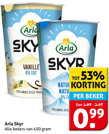 Arla   vruchtenyoghurt folder aanbieding bij  Hoogvliet - details