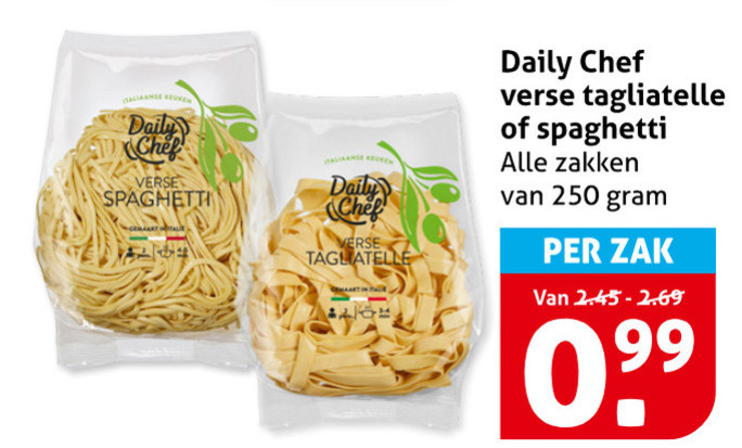 Daily Chef   tagliatelle, spaghetti folder aanbieding bij  Hoogvliet - details