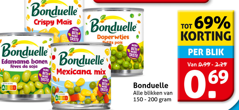 Bonduelle   groenteconserven folder aanbieding bij  Hoogvliet - details