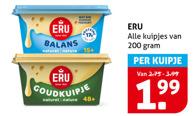 Eru   smeerkaas folder aanbieding bij  Hoogvliet - details