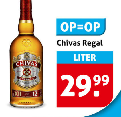 Chivas Regal   whisky folder aanbieding bij  Hoogvliet - details