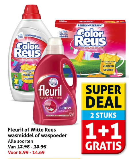 Fleuril   wasmiddel folder aanbieding bij  Hoogvliet - details