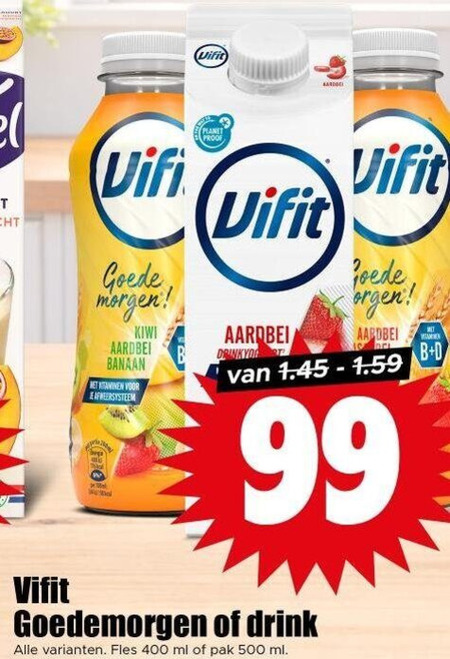 Vifit   drinkyoghurt folder aanbieding bij  Dirk - details