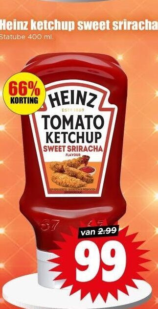 Heinz   tomatenketchup folder aanbieding bij  Dirk - details