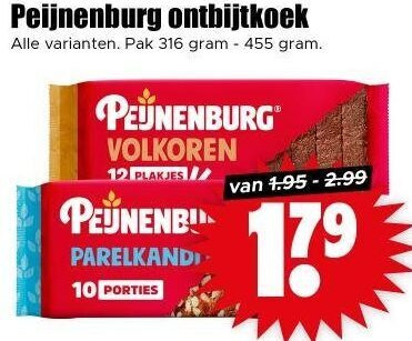 Peijnenburg   ontbijtkoek folder aanbieding bij  Dirk - details