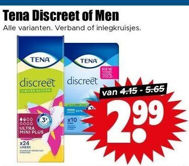 Tena Lady   incontinentieverband folder aanbieding bij  Dirk - details