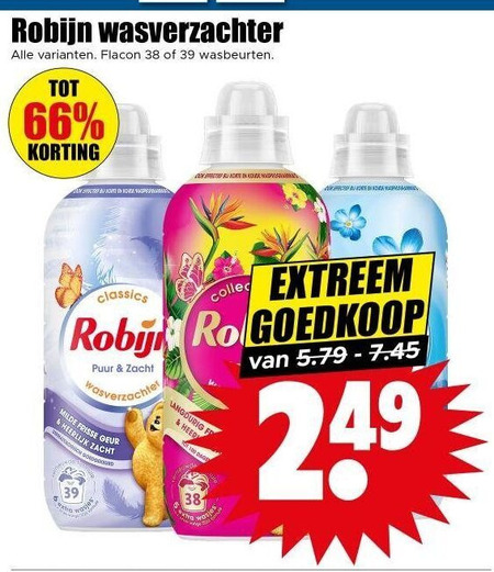 Robijn   wasverzachter folder aanbieding bij  Dirk - details
