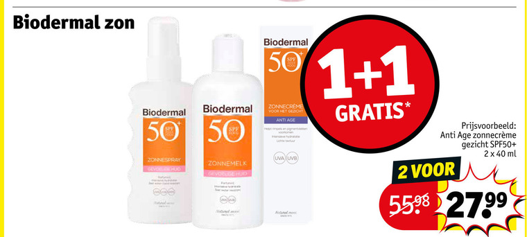Biodermal   zonnebrandolie folder aanbieding bij  Kruidvat - details