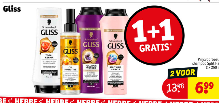 Gliss Kur   conditioner, shampoo folder aanbieding bij  Kruidvat - details