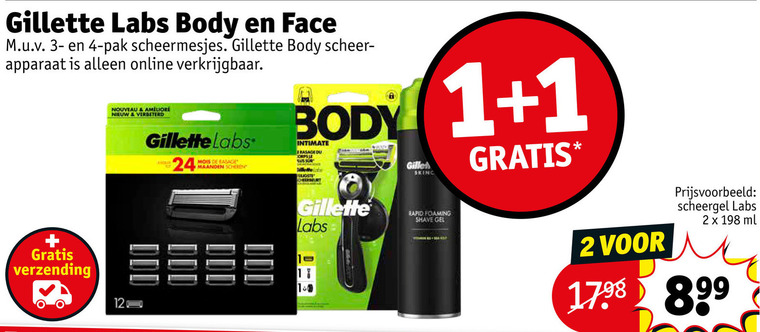 Gillette   scheermesjes folder aanbieding bij  Kruidvat - details