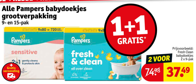Pampers   billendoekjes folder aanbieding bij  Kruidvat - details