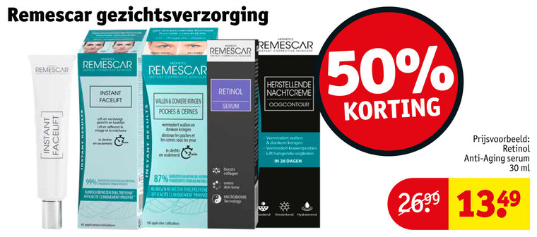 Remescar   gezichtsverzorging folder aanbieding bij  Kruidvat - details