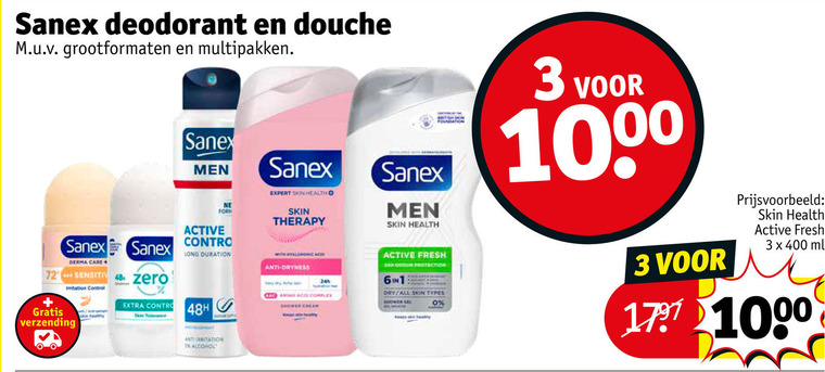 Sanex   douchegel, deodorant folder aanbieding bij  Kruidvat - details