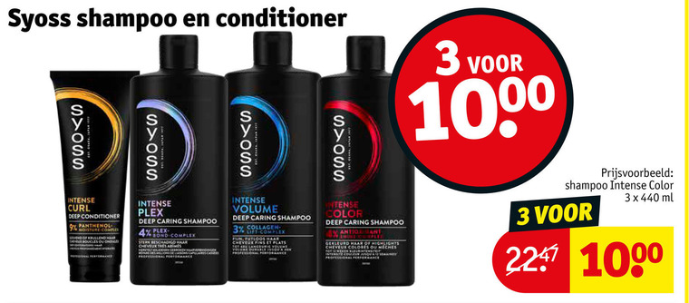 Syoss   conditioner, shampoo folder aanbieding bij  Kruidvat - details