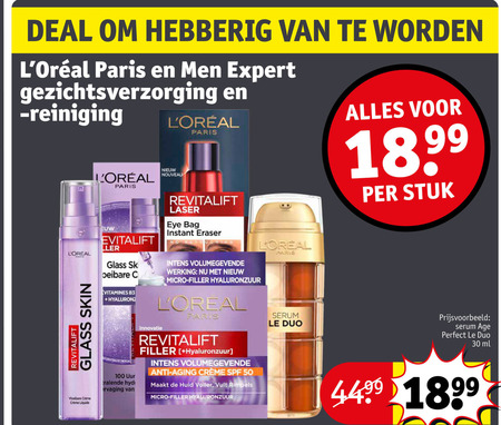 L Oreal   gezichtsverzorging folder aanbieding bij  Kruidvat - details