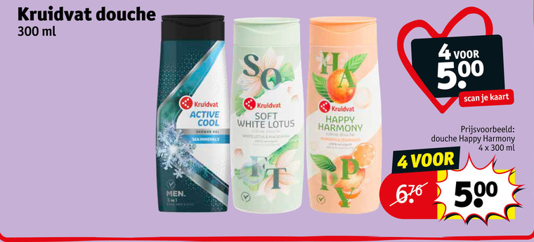 kruidvat huismerk douchegel 4 300 500 douche ml active cool shower gel sea minerals soft white lotus men time happy harmony crime scan kaart folder aanbieding bij Kruidvat Kruidvat Huismerk douchegel folder aanbieding bij Kruidvat - details
