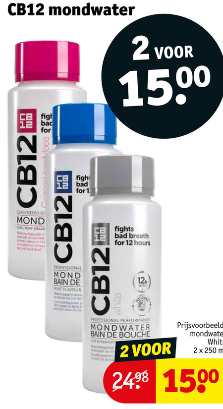 CB12   mondwater folder aanbieding bij  Kruidvat - details