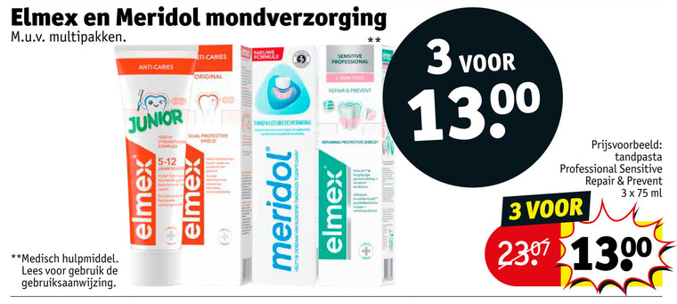 Meridol   mondwater, tandpasta folder aanbieding bij  Kruidvat - details